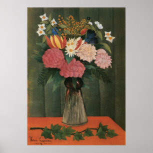 Póster Flores de Henri Rousseau em um Vase (1909)