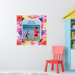 Poster Flores de Hibisco Mosaico Tricolor,