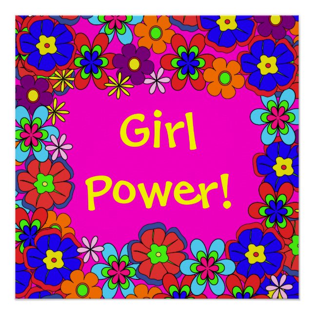 Póster Flores de Hippy Retro (Frente)