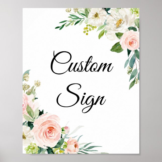 Poster Flores de Jardim Bonitas em Aquarela Personalizada (Frente)