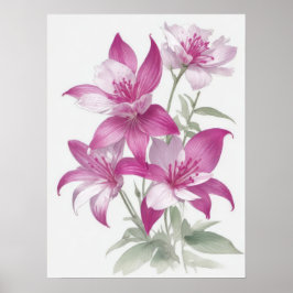 Poster Flores de Lily Roxo