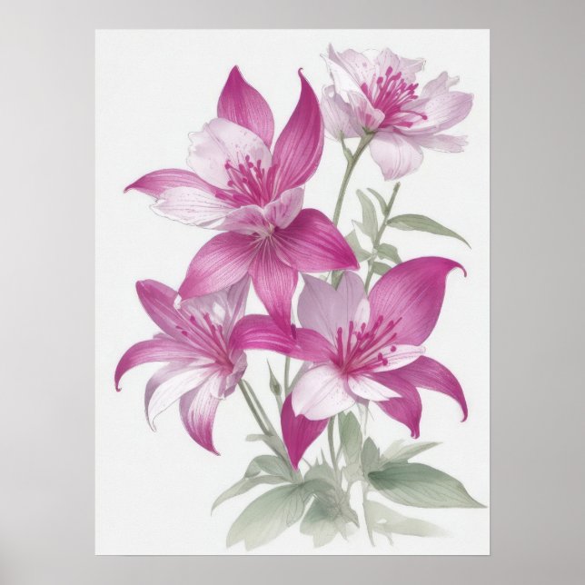 Poster Flores de Lily Roxo (Frente)