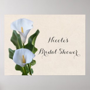 Poster Flores de Lírio Calla Floral Elegante Noiva Casame
