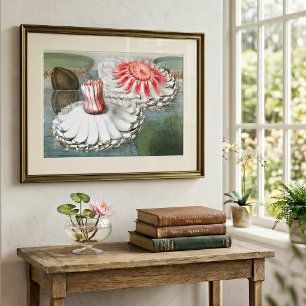 Póster Flores de Lírios Vintage em Pond