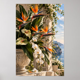 Poster Flores de Magnólia Brancas em Luz Natural Morna na