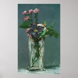 Poster Flores de Manet em um vaso de cristal