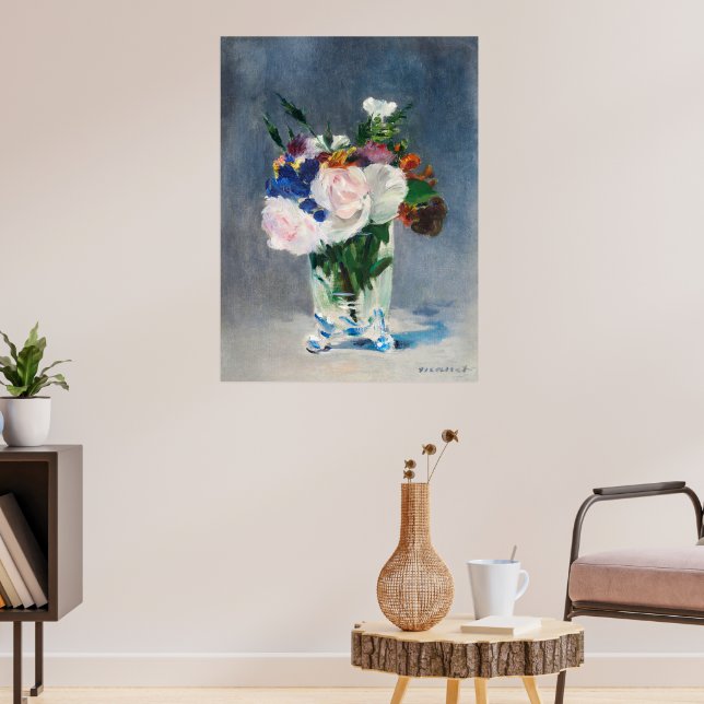 Poster Flores de Manet num Vaso Cristal (Sala de Estar 3)
