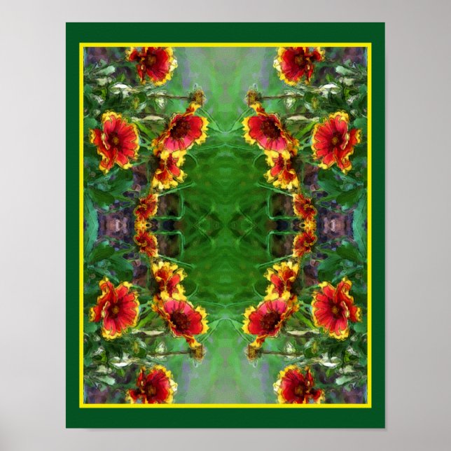 Poster Flores de Manto Margaridas Arte de Natureza em Aqu (Frente)