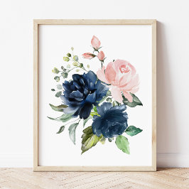 Poster Flores de marinho e Lâmpadas de Cores d'Água, Enfe