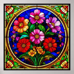 Poster Flores de Motif Floral e Vibrantes
