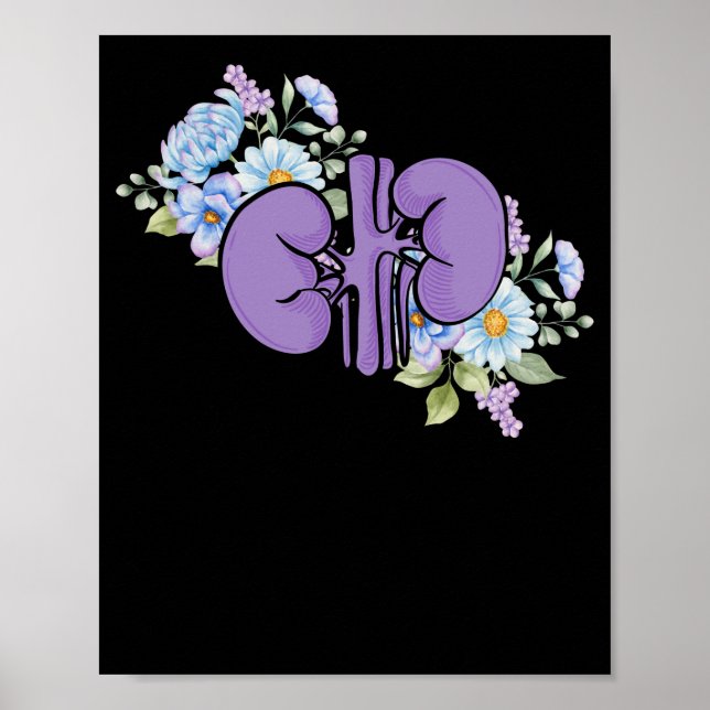 Poster Flores De Órgãos Rins Nefrologia (Frente)