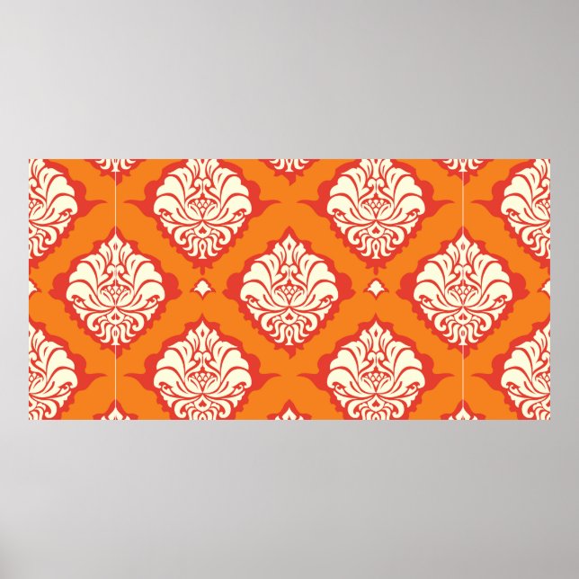 Poster flores de ornamento de papel de parede úmido e sem (Frente)