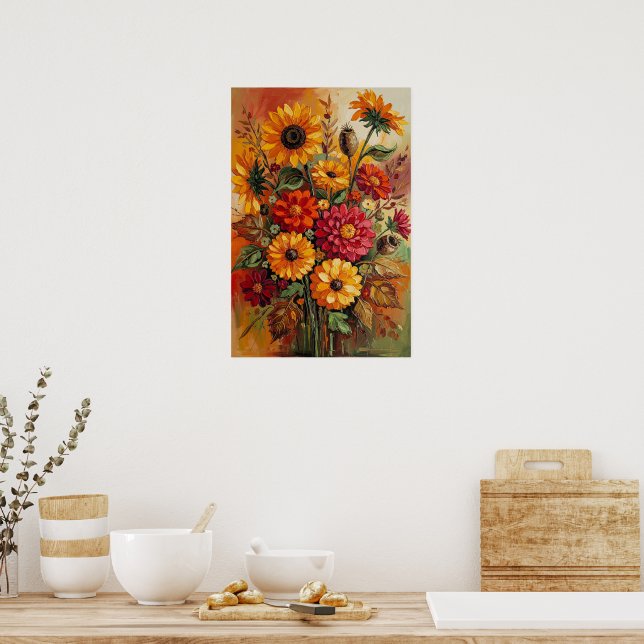 Poster Flores de Outono, Cores de Outono, (Cozinha)
