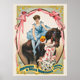Poster Flores De Palhaço Para Uma Mulher Em Horseback