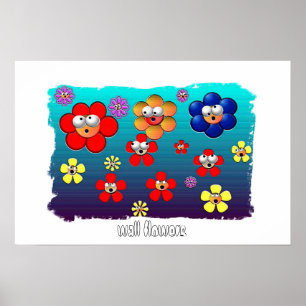 Poster flores de parede