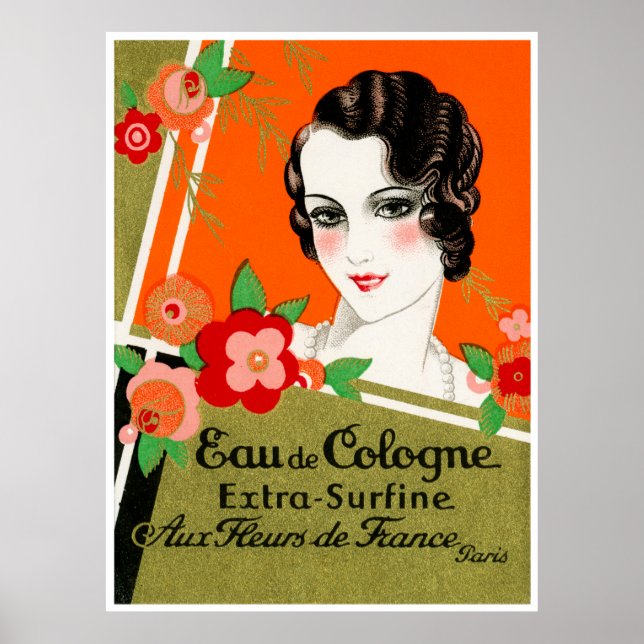 Poster Flores de Paris, França Perfume, 1925 (Frente)