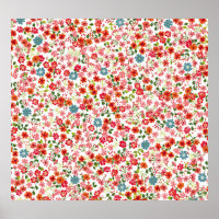 Flores de pequena escala, estilo calico, moto sem
