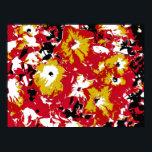 POSTER FLORES DE PETUNIA<br><div class="desc">Um vibrante design vermelho,  amarelo,  preto e branco pop de petúnias.</div>