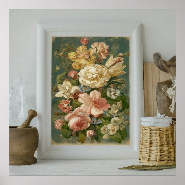 Poster Flores de pintura à mão modernas e bonitas para im (Frente)