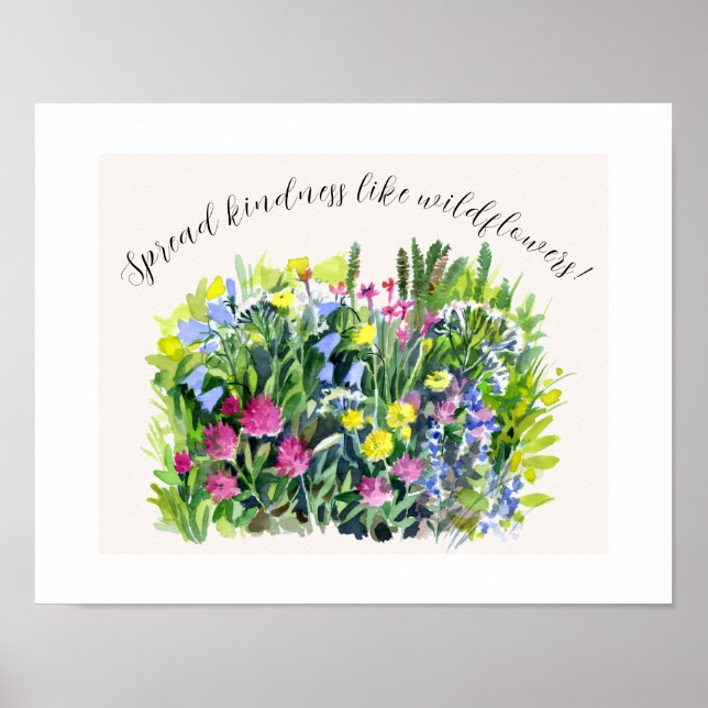 Poster Flores de prado selvagem espalham bondade  (Frente)