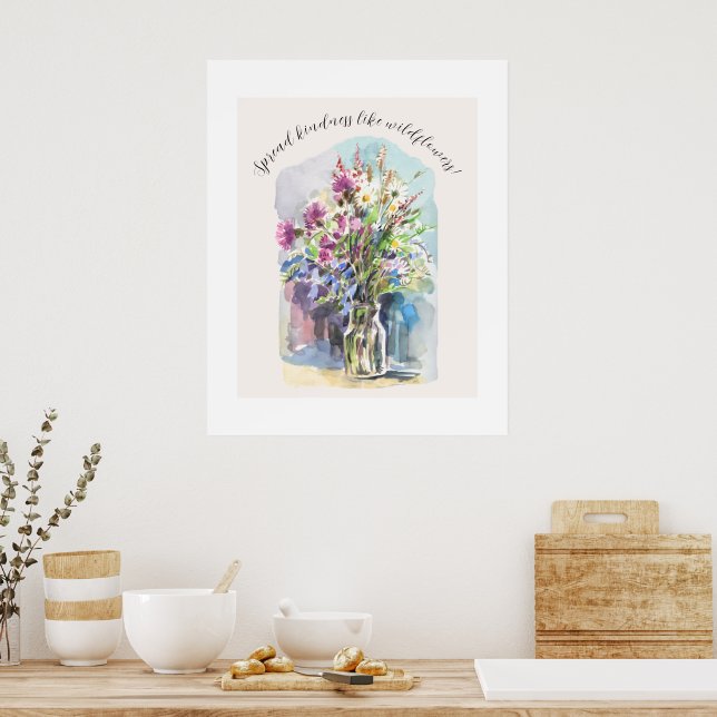 Poster Flores de prado selvagem espalham bondade  (Cozinha)