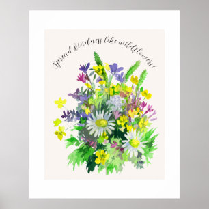Poster Flores de prado selvagem espalham bondade 