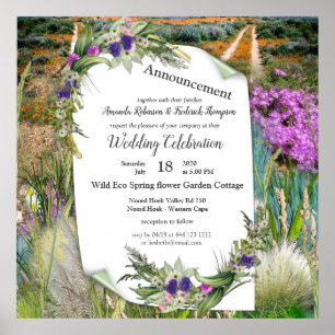 Poster Flores de primavera ecológicas selvagens