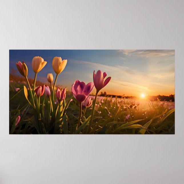 Poster Flores de primavera para Dia de os namorados (Frente)