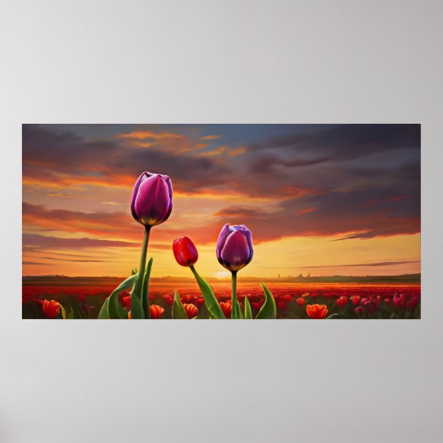 Poster Flores de primavera para Dia de os namorados (Frente)
