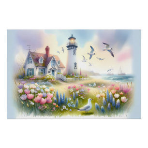 Póster Flores de Primavera pela Casa de Campo Costeira Fa