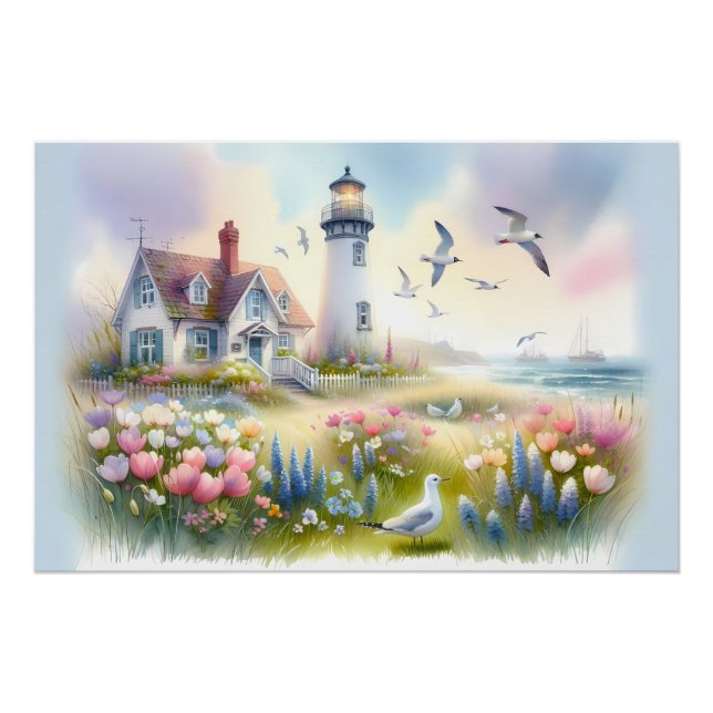 Póster Flores de Primavera pela Casa de Campo Costeira Fa (Frente)