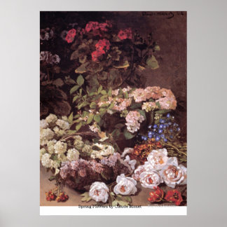 Póster Flores de primavera por Claude Monet