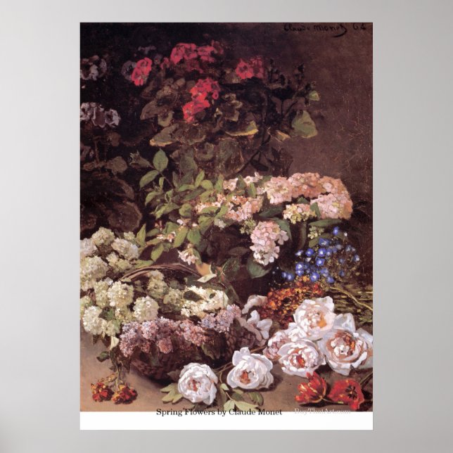Póster Flores de primavera por Claude Monet (Frente)