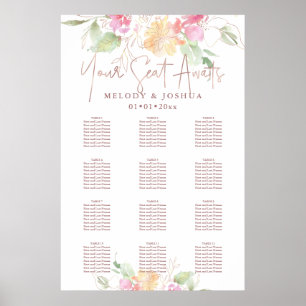 Poster Flores de Romance PixDezines Blushing, assentos