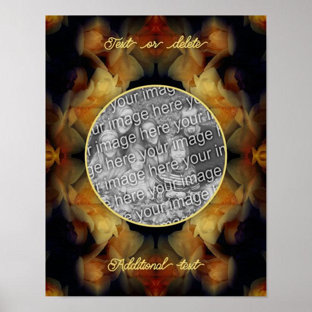 Poster Flores de Rosa Amarelas Criam sua própria foto (Frente)