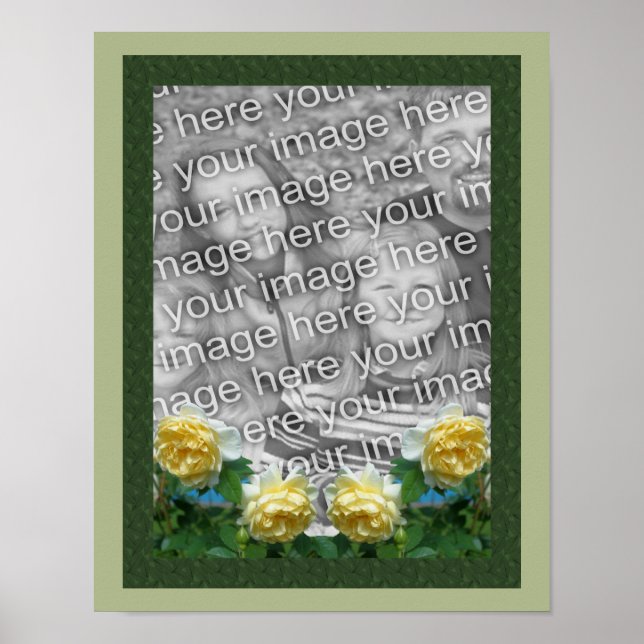 Poster Flores de Rosa Amarelas Criam sua própria foto (Frente)