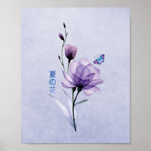 Poster Flores de Verão, Arte Japonesa