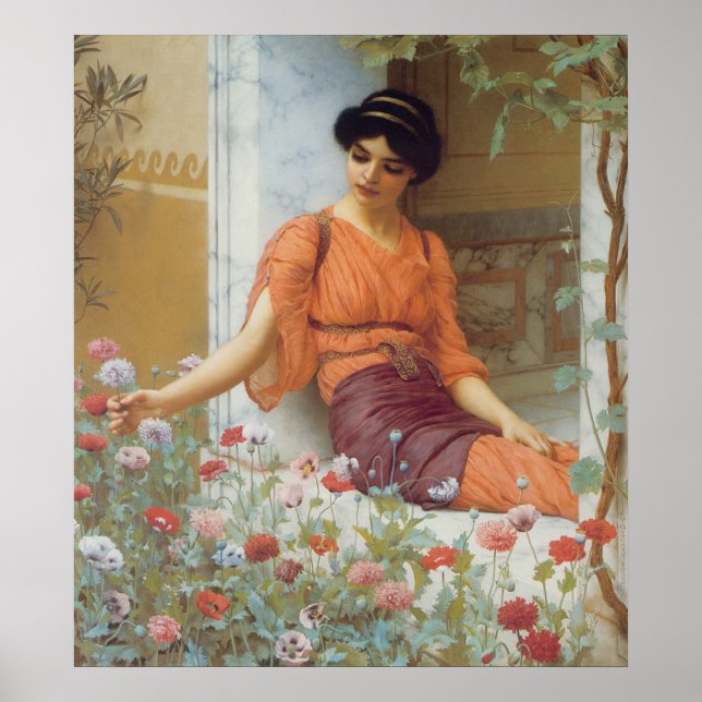 Póster Flores de Verão de John William Godward (Frente)