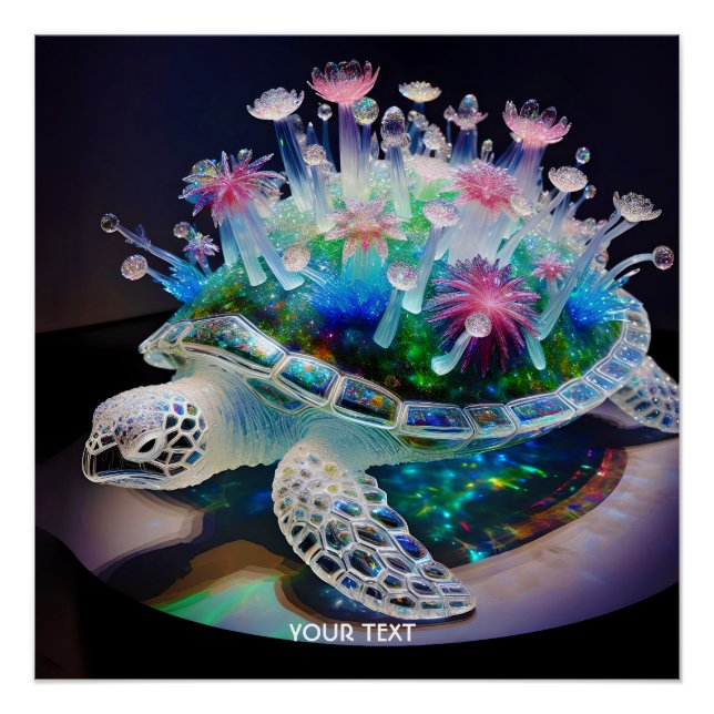 Póster Flores de Vidro de Tartaruga Fantasy (Frente)