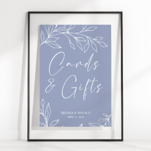 Poster Flores de Vinca Simples Cartão de Casamento & Pres
