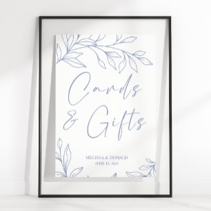 Poster Flores de Vinca Simples Cartão de Casamento & Pres