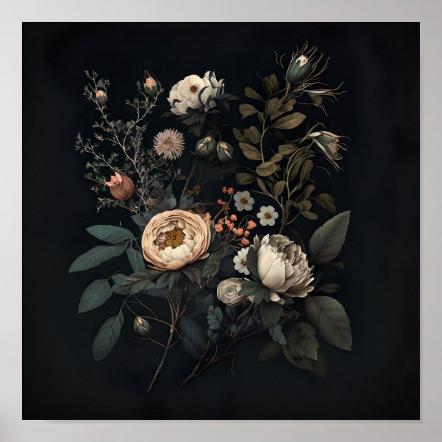 Poster Flores de Vintage no Jardim Gypsy (Frente)