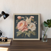 FLORES DE VINTAGENS DE TINTA E BRANCA