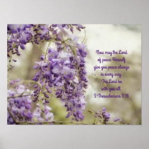 Poster Flores de Wisteria Roxo Bíblia