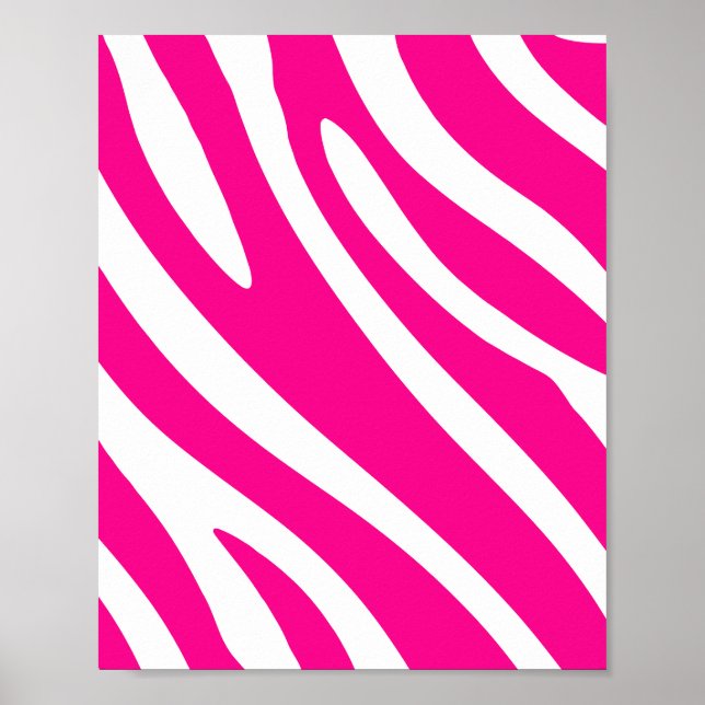 Poster Flores de Zebra Rosa Negrito (Frente)