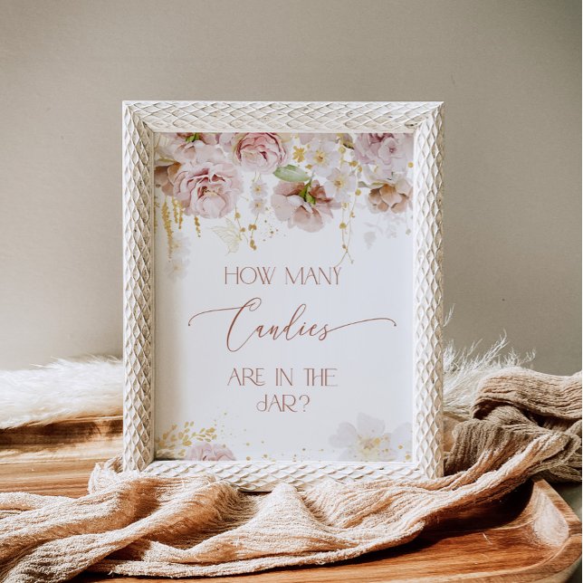 Poster Flores do Jardim Boho Adivinhem quantas canetas (Criador carregado)