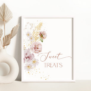 Poster Flores do jardim de boho Doce trata mesa