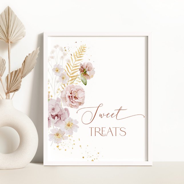 Poster Flores do jardim de boho Doce trata mesa (Criador carregado)