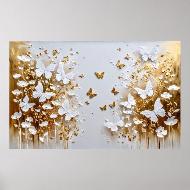 Poster Flores e borboletas pesadas e sonhadoras #3 (Frente)