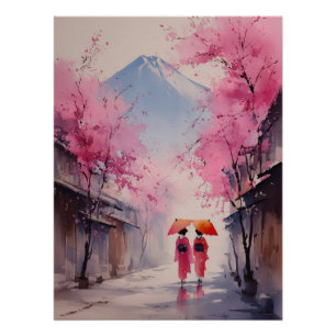 Póster Flores e Silêncio – Passeio sob o Sakura